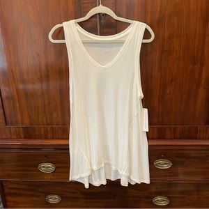 Soft Surroundings sleeveless tunic in marshmallow.